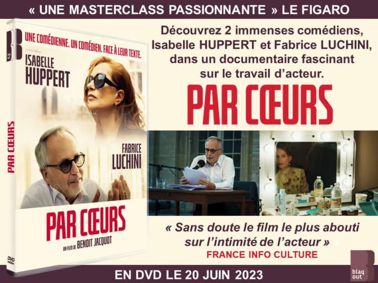 Isabelle Huppert et Fabrice Luchini en vrai dans le film Par cœurs, sortie DVD le 20 juin