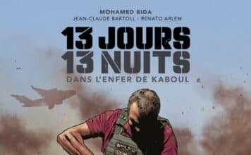 Couverture — [BD] 13 jours, 13 nuits dans l'enfer de Kaboul, de Jean-Claude Bartoll & Renato Arlem, d'après Mohamed Bida (Delcourt)