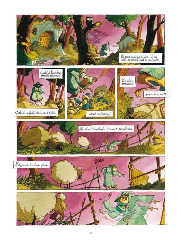 Planche intérieure Les Fables de La Fontaine Édition prestige Delcourt