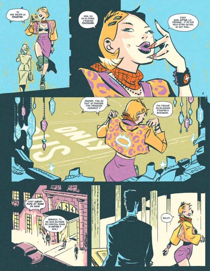 Planche intérieure La Fille au blouson léopard Tynion Charretier Delcourt