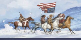 Couverture Lee Horn Le Fantôme de Wounded Knee Thirault Mezzomo Glénat