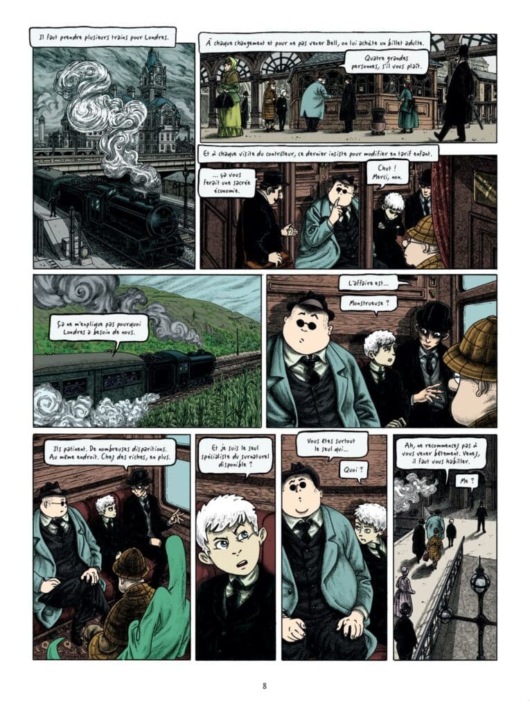 Planche intérieure Professeur Bell T6 Les Enfants perdus Sfar Le Roux Brizard Delcourt