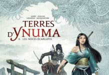 Couverture Terres d'Ynuma T4 Les Noces écarlates Jarry Savarese Soleil