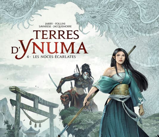 Couverture Terres d'Ynuma T4 Les Noces écarlates Jarry Savarese Soleil