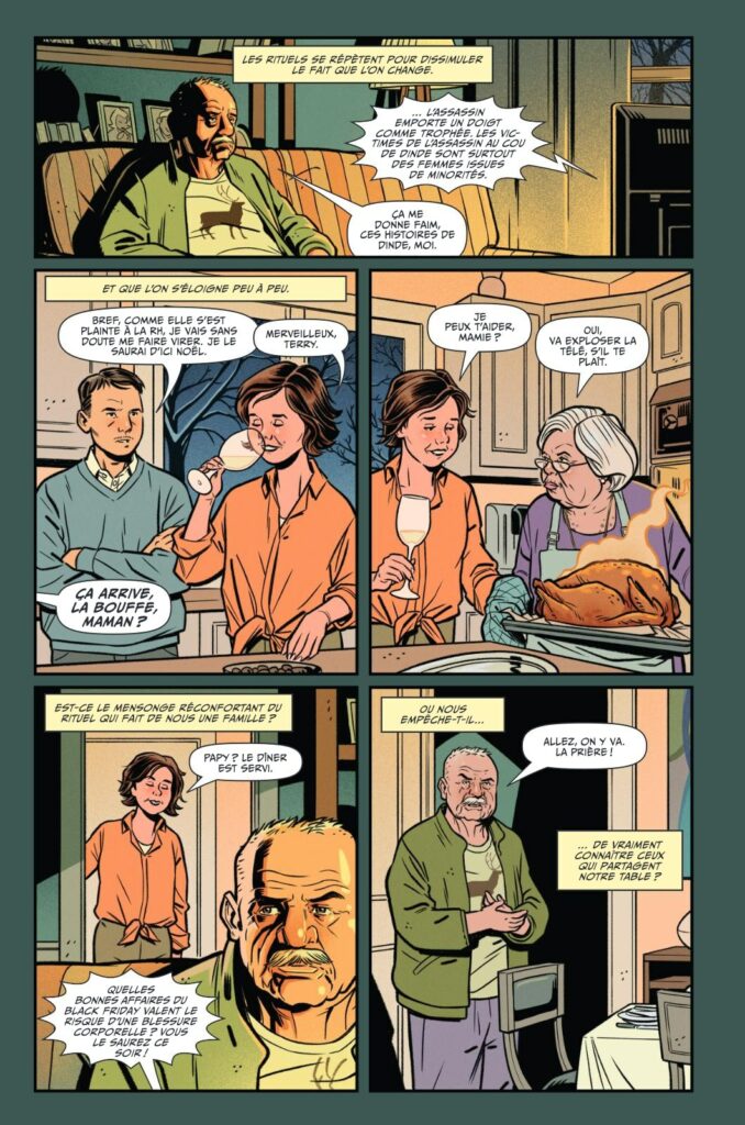 Planche intérieure Thanksgiving Mark Russell Mauricet Delcourt