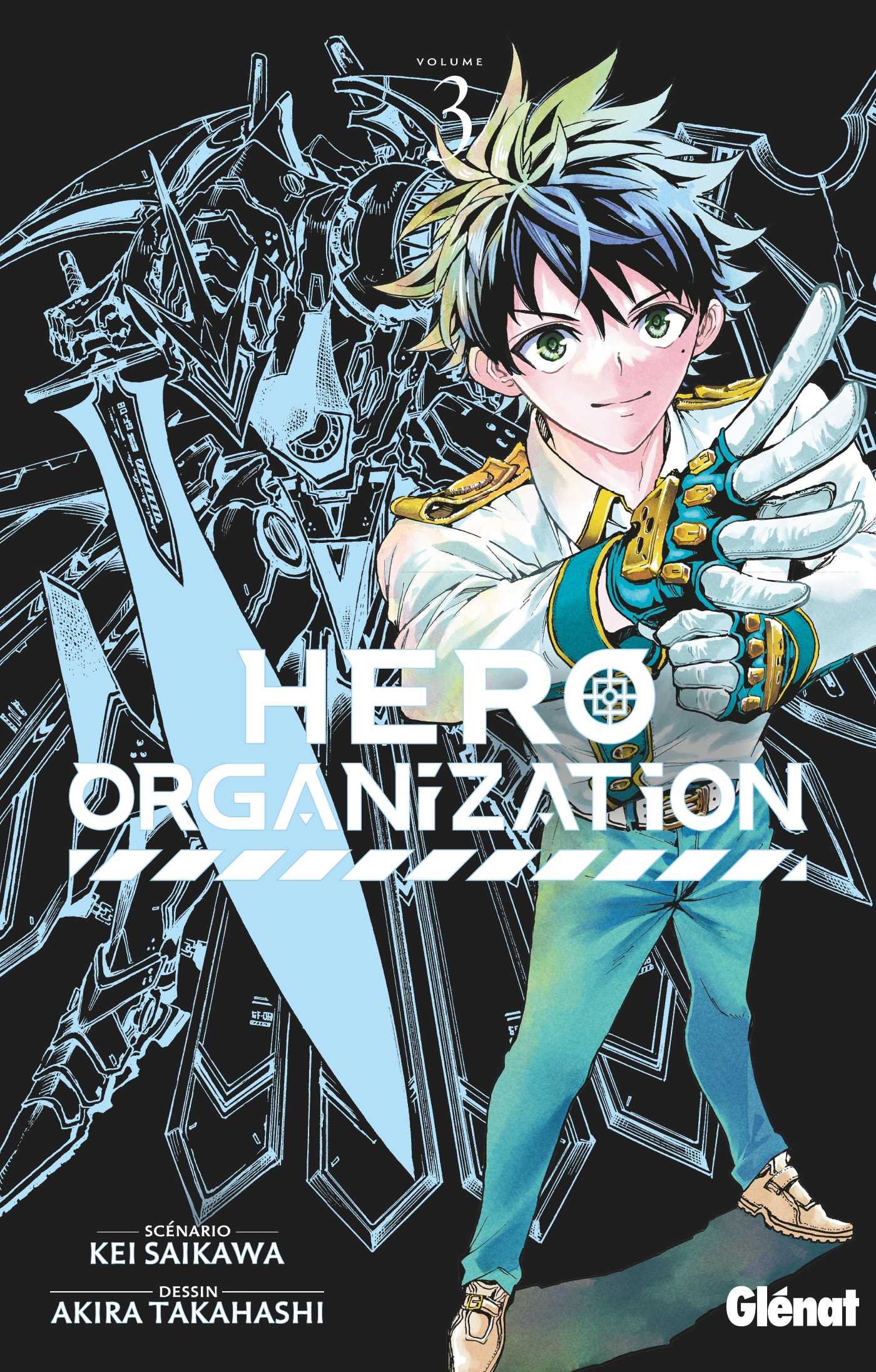 Couverture Hero Organization T3 Kei Saikawa Akira Takahashi Glénat Manga
