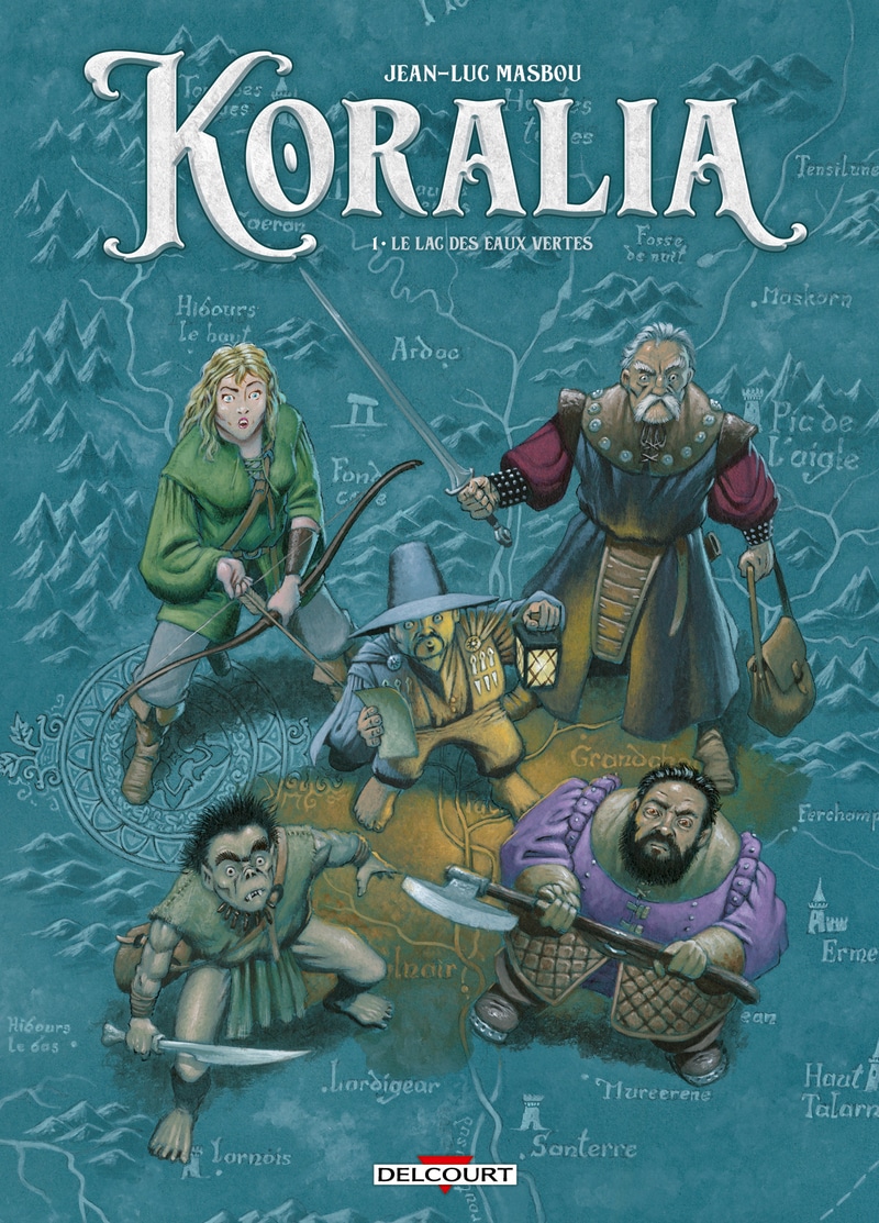 Couverture Koralia T1 Le Lac des eaux vertes Jean-Luc Masbou Delcourt Terres de Légendes