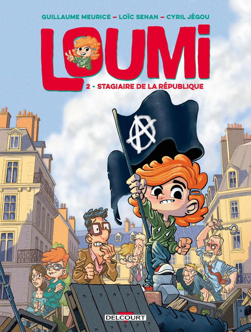 Couverture Loumi T2 Stagiaire de la République Guillaume Meurice Loïc Senan Delcourt Jeunesse