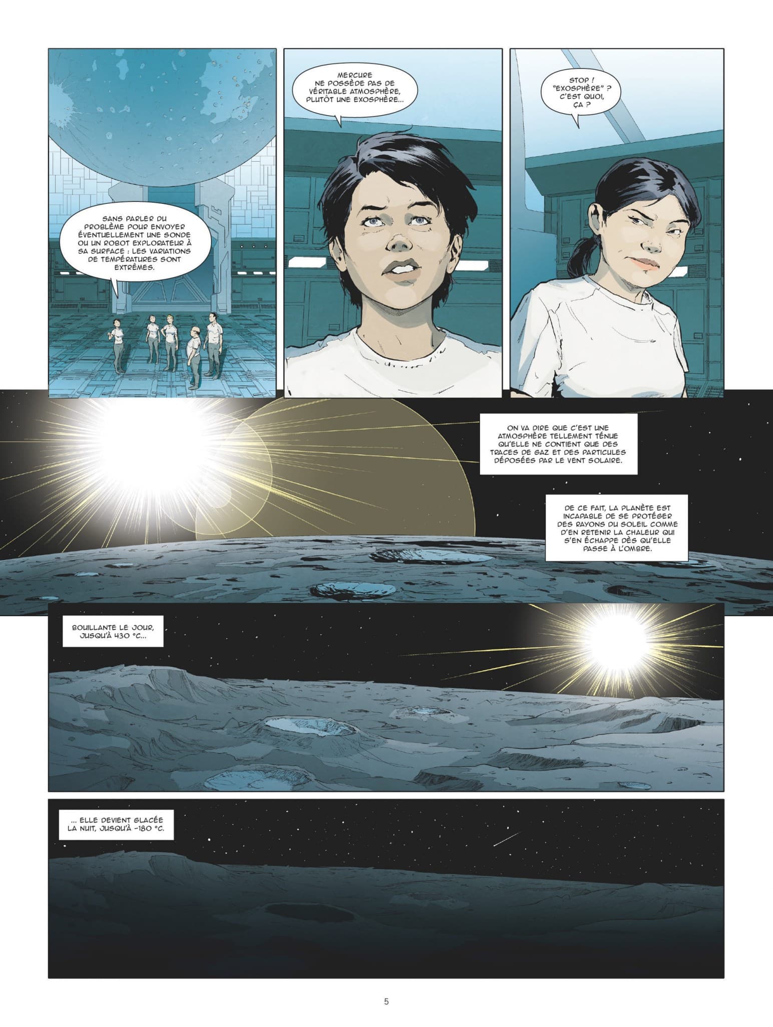 Planche intérieure Système solaire T7 Mercure Lecigne Dallocchio Glénat