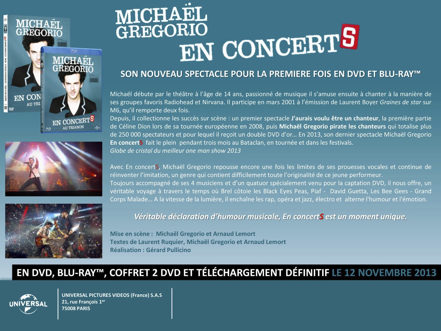 Le nouveau spectacle : Michaël Grégorio en ConcertS, en ...